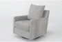 Bonaterra Dove Grey Fabric Swivel Glider Arm Chair - Side