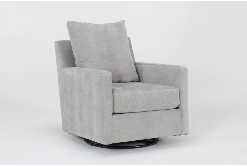 Bonaterra Dove Grey Fabric Swivel Glider Arm Chair