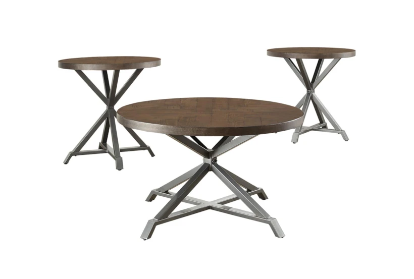 Abby 3 Piece Round Coffee Table Set - 360