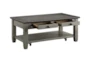 Every Grey Rectangle Coffee Table With Wheels + Storage Shelf - Detail