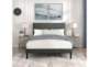 Miles Grey Queen Upholstered Platform Bed - Room