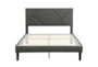 Miles Grey Full Upholstered Platform Bed - Front
