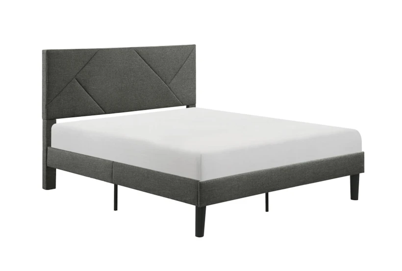 Miles Grey Full Upholstered Platform Bed - 360