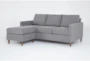 Santana Graphite Grey Fabric Modern Sofa with Reversible Chaise - Side