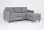 Santana Graphite Grey Fabric Modern Sofa with Reversible Chaise - Signature