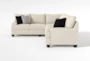 Harper Foam III Beige Performance Fabric Microfiber 125" 2 Piece Sectional With Right Arm Facing Sofa - Side