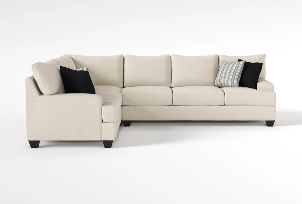 Harper Foam III Beige Performance Fabric Microfiber 125" 2 Piece Sectional With Right Arm Facing Sofa