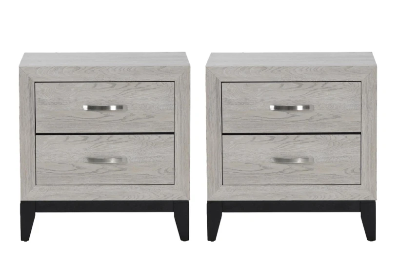 Finley White 2-Drawer Nightstand Set Of 2 - 360