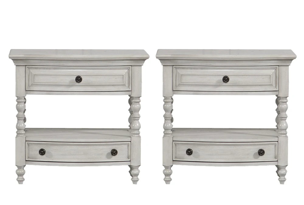 Kincaid White Open 2-Drawer Nightstand Set Of 2