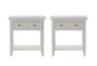 Presby White 1-Drawer Open Nightstand With USB Set Of 2 - Signature