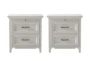 Presby White 2-Drawer Nightstand With USB Set Of 2 - Signature