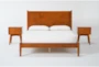 Alton Cherry II Queen Wood Platform Bed & Headboard 3 Piece Bedroom Set Set With 2 Night Tables - Signature