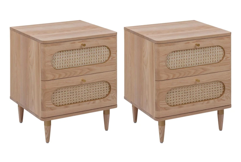 Canary Cane 2-Drawer Nightstand Set Of 2 - 360