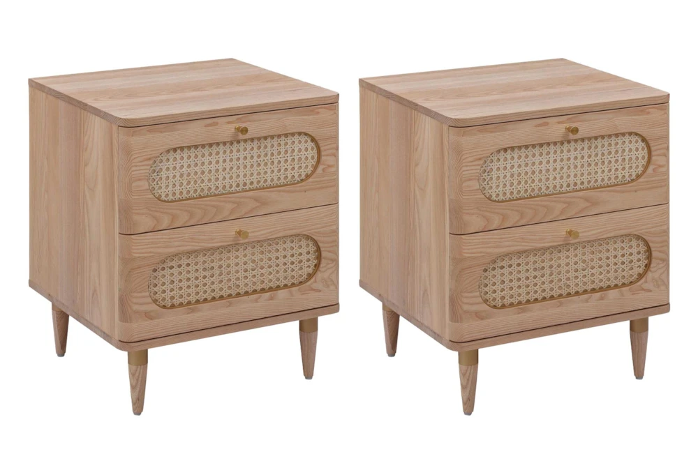 Canary Cane 2-Drawer Nightstand Set Of 2