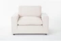 Zone Cream White Fabric Oversized Arm Chair - Front