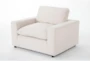 Zone Cream White Fabric Oversized Arm Chair - Side
