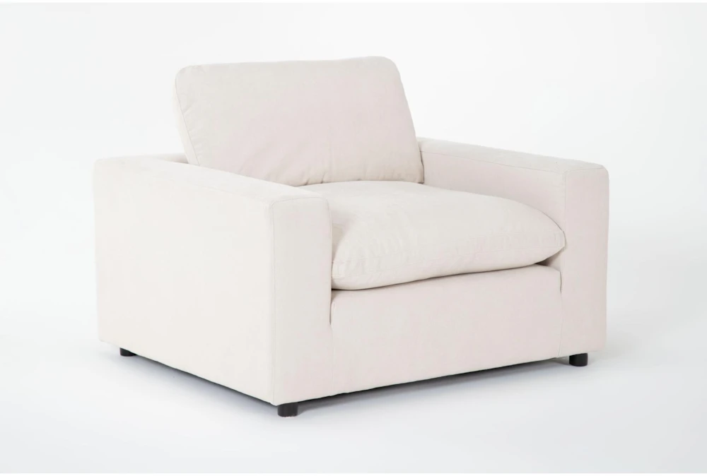 Zone Cream White Fabric Oversized Arm Chair