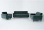 Allie Midnight Jade Green Fabric 3 Piece Sofa/Loveseat/Arm Chair - Signature