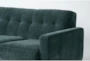 Allie Midnight Jade Green Fabric 79" Queen Memory Foam Sleeper Sofa Bed - Detail