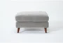 Allie Grey Fabric Rectangle Ottoman - Front