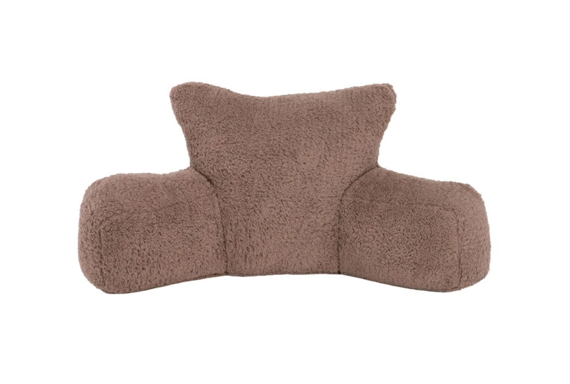 20X31 Brown Sherpa Snuggle Buddy Backrest Dorm Pillow - 360