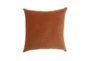 22X22 Orange Cotton Velvet Square Throw Pillow - Signature