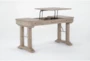 Cambria 60" Lift Top Trestle Desk - Side