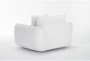 Sanctuary White Fabric Teddybear Swivel Cuddler Chair - Side