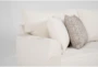 Belinha II Opal White Fabric Modular 4 Piece L-Shaped Sectional with Right Arm Facing Full Memory Foam Sleeper - Detail