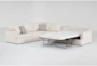 Belinha II Opal White Fabric Modular 4 Piece L-Shaped Sectional with Right Arm Facing Full Memory Foam Sleeper - Sleeper