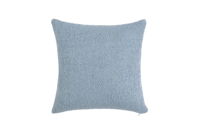 22X22 Blue Boucle Square Throw Pillow - 360