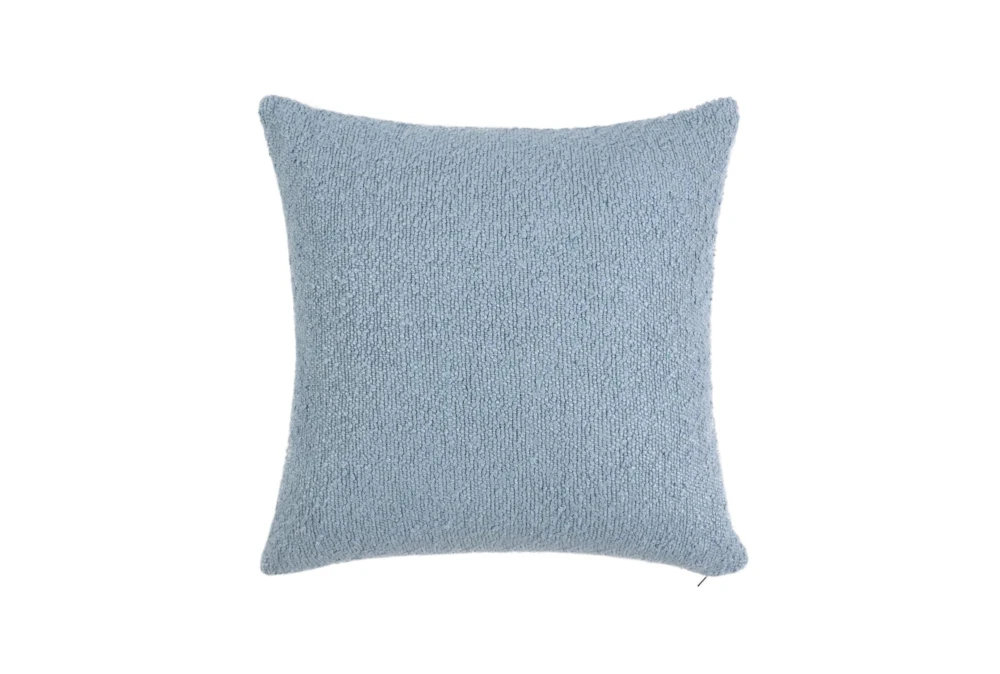 22X22 Blue Boucle Square Throw Pillow