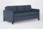 Mikayla Eclipse Blue Fabric 76" Queen Plus Foam Sleeper Sofa Bed - Side