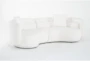 Formosa White Fabric 103" 2 Piece Curved Sofa - Side