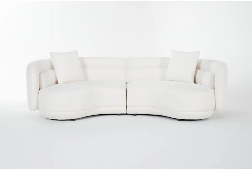 Formosa White Fabric 103" 2 Piece Curved Sofa - 360