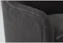 Katrina Velvet Grey Fabric Swivel Glider Arm Chairs, Set of 2 - Detail