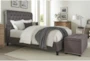Carleigh Charcoal Queen Upholstered Panel Bed - Room
