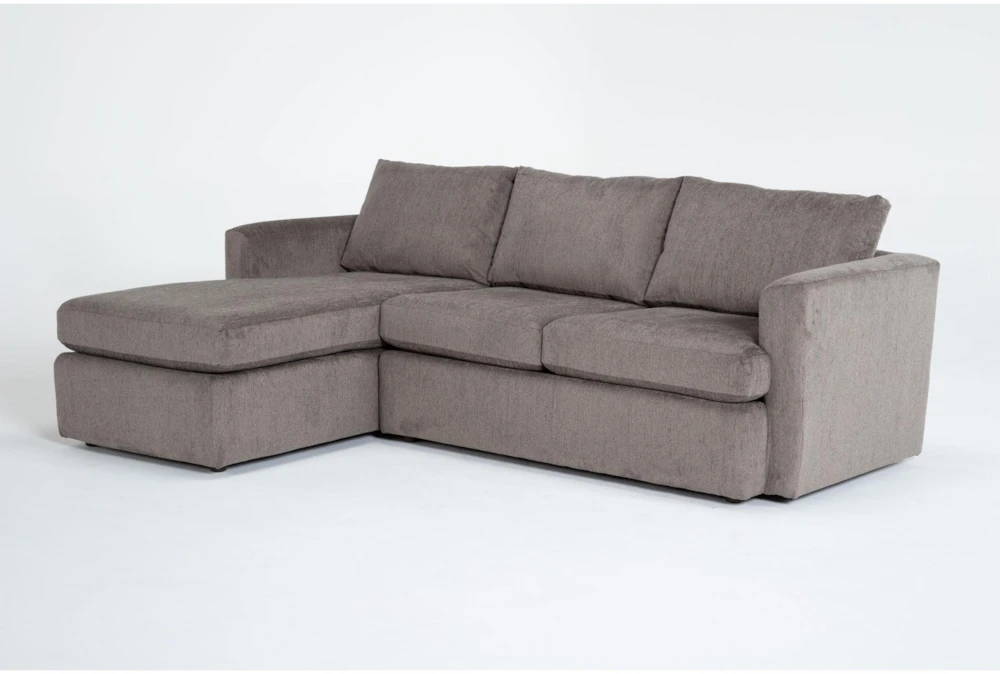 Basil Grey Fabric Modular 93" 2 Piece Sectional with Left Arm Facing Chaise