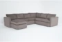 Basil Grey Fabric Modular 125" 4 Piece U-Shaped Sectional with Left Arm Facing Chaise - Signature