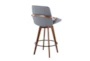 Cosmic Grey Faux Leather Swivel Counter Height Stool - Back