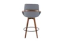 Cosmic Grey Faux Leather Swivel Counter Height Stool - Back