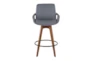 Cosmic Grey Faux Leather Swivel Counter Height Stool - Front