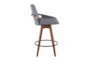 Cosmic Grey Faux Leather Swivel Counter Height Stool - Side