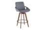 Cosmic Grey Faux Leather Swivel Counter Height Stool - Signature