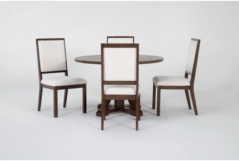 Kailani 48" Round Dining With Side Chair Set For 4 - 360