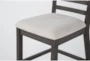 Adonis Grey Wood Back Upholstered Seat Counter Height Stool Set Of 2 - Detail