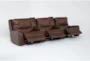 Montana Brown Leather 5 Piece Power Zero Gravity Reclining Modular Home Theater Sectional with Power Headrest, Wireless Charging, Storage, Pop Out Cupholders & USB - Side