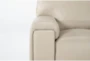 Bisbee Ivory White Leather 89" Sofa with Cupholders & USB - Detail