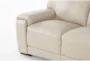 Bisbee Ivory White Leather 89" Sofa with Cupholders & USB - Detail