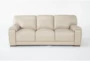 Bisbee Ivory White Leather 89" Sofa with Cupholders & USB - Signature